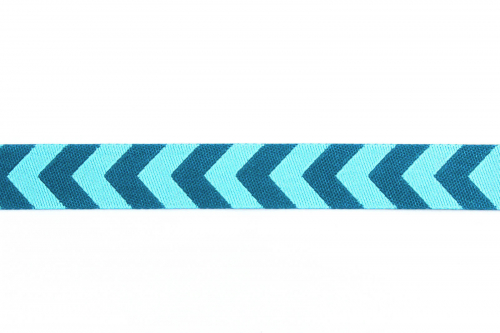 Preview: Webband Chevron türkis/petrol (1 m)